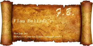 Flas Belizár névjegykártya